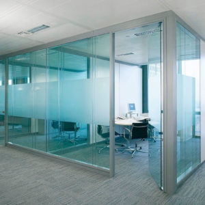 Безрамная стеклянная противопожарная перегородка / серия FRM5213